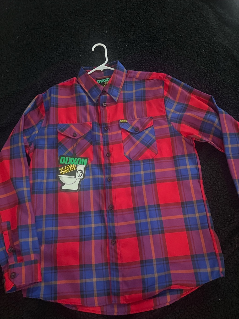 DIXXON “Bundy” Red and Blue Plaid Button-Down Shirt for Men